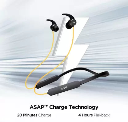 boAt Rockerz 255F Pro with Fast Charging Bluetooth Headset (Blazing Yellow, In the Ear) boAt Rockerz 255F Pro with Fast Charging Bluetooth Headset (Blazing Yellow, In the Ear)